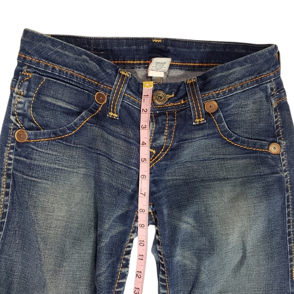 True Religion Jeans Size 31. Button Fly Low Rise Flare Thick Stitch - Picture 15 of 16